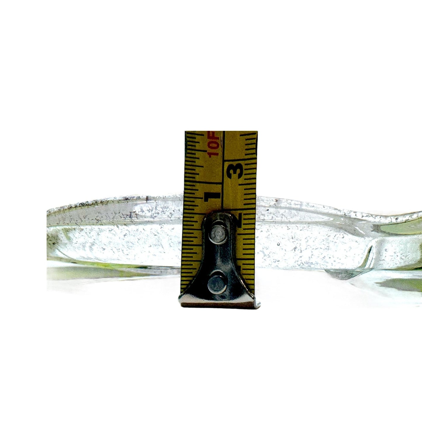 Vintage Mid Century Georges Briard Green Pear and Apples Gold Speckled Signed Glass Platter