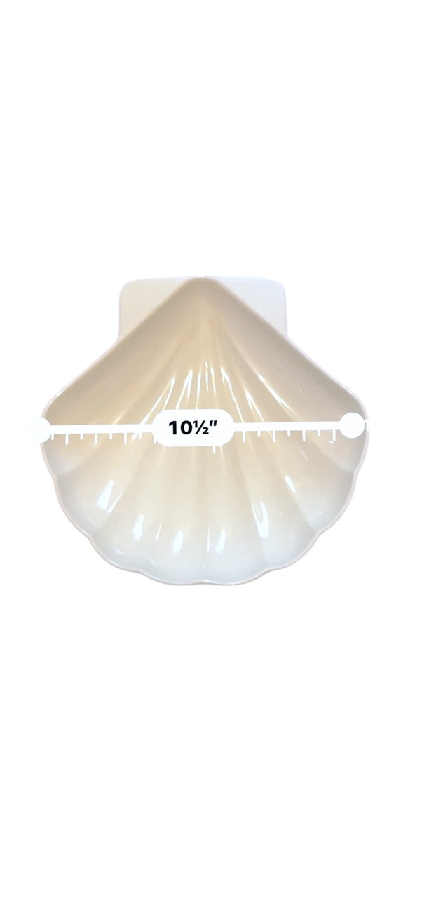 Pfaltzgraff Heritage White Shell-Shaped Ceramic Serving Bowl