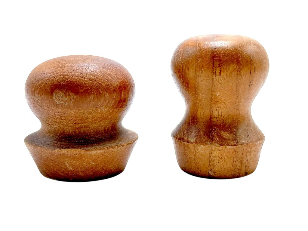 Vintage Dansk Glass & Teak Wood Stoppered Decanters Set Of 2