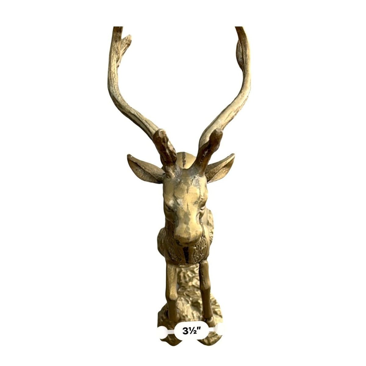 Vintage Brass Deer Statue Pair Textured Details For Christmas or Home
