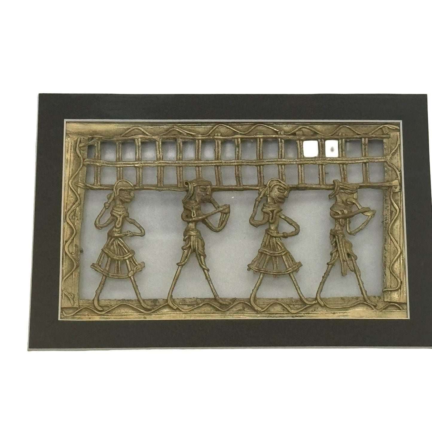 Bombay Tribal Art Tray/Wall Frame With Brass Detailing Unique Home Décor Piece