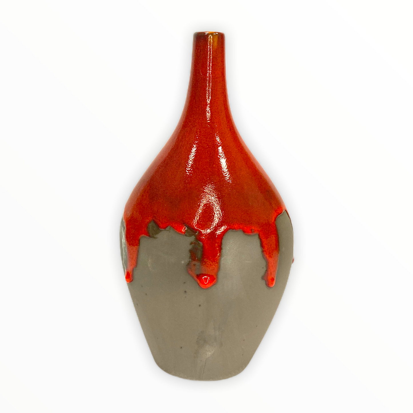 Red Dipped Gray Vase (Medium Only)