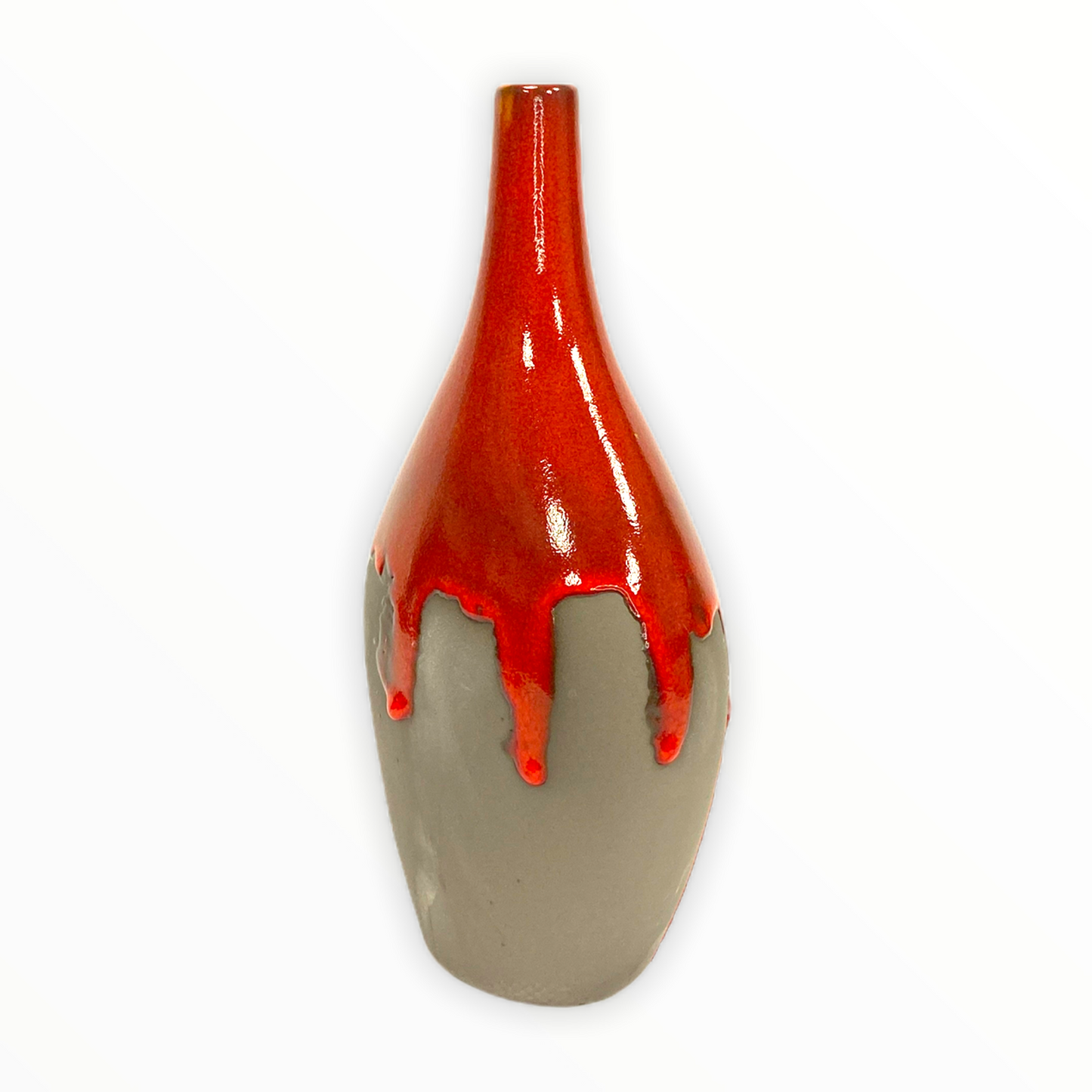Red Dipped Gray Vase (Medium Only)