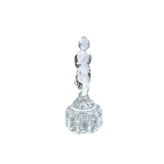 1930s Bashful Charlotte figural glass flower frog