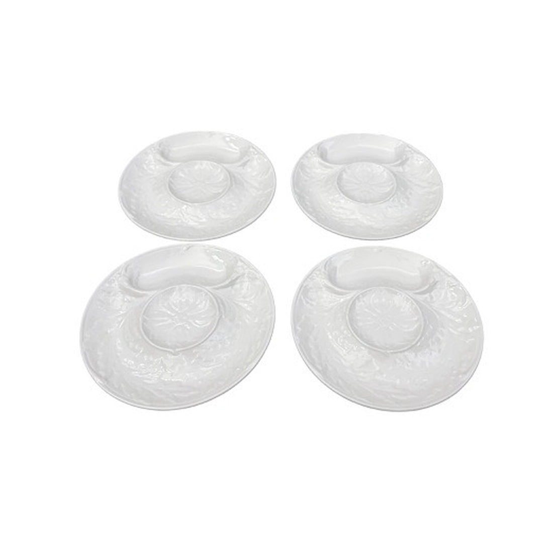 Vintage Gien France white artichoke plates, set of four