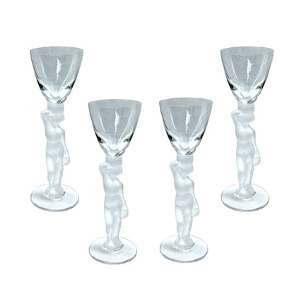 Vintage French Bayel Crystal Bacchus Cordial/Liqueur/Aperitif Glasses- Set of 4