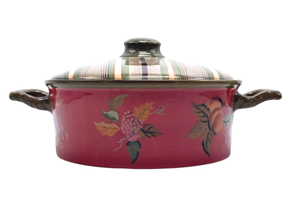 Tracy Porter Octavia Hill Floral Casserole Pot With Lid Multicolor Striped Lid