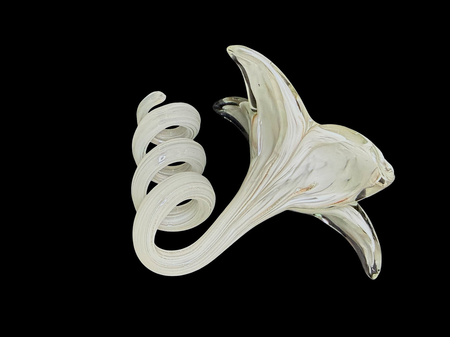 Blown glass flower figurine reverse view