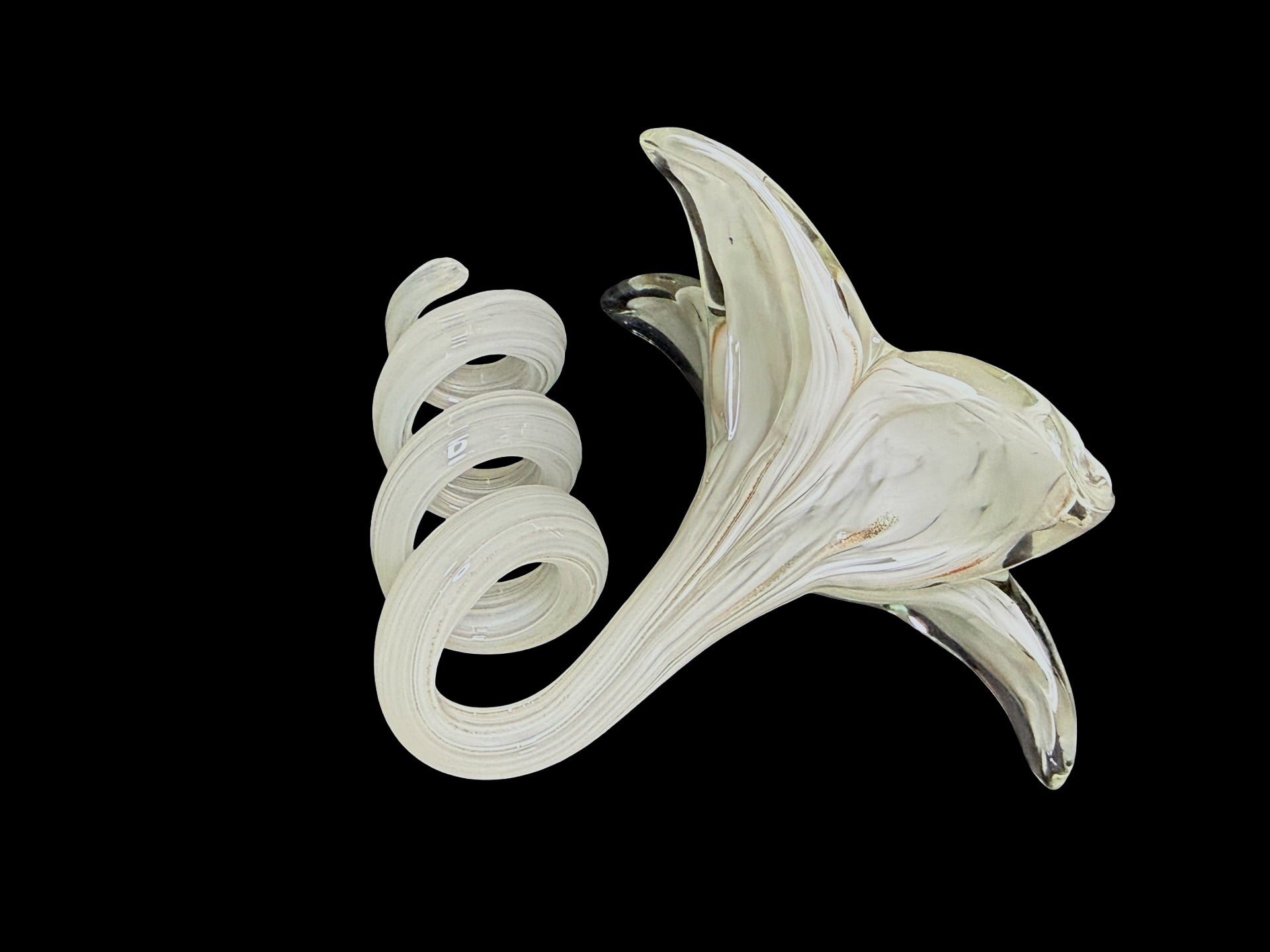 Blown glass flower figurine reverse view