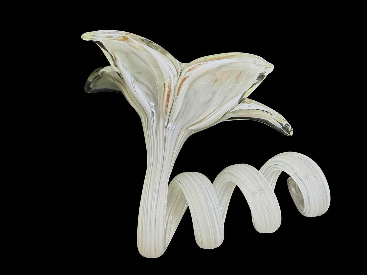 Blown glass flower figurine side profile