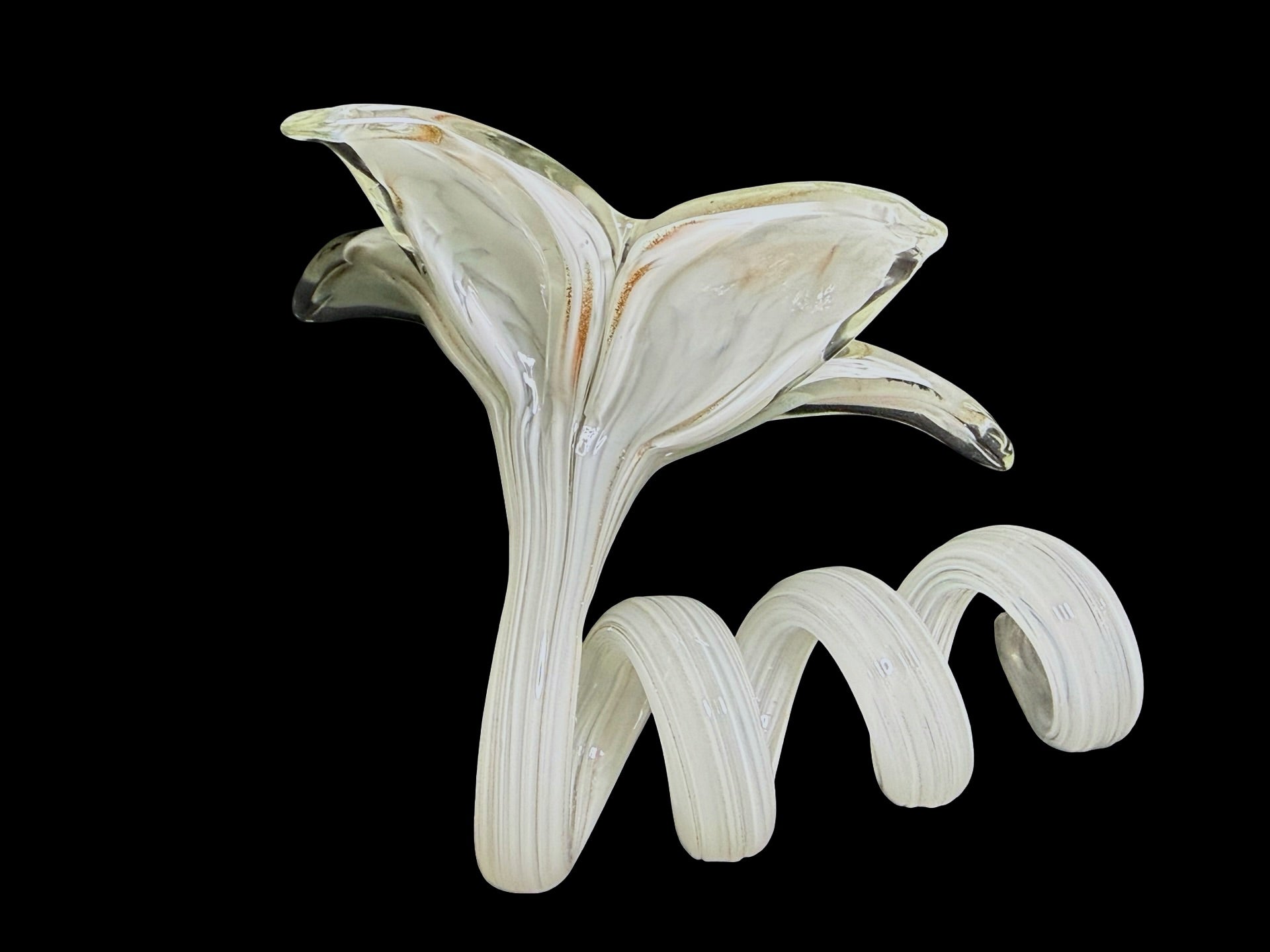 Blown glass flower figurine side profile