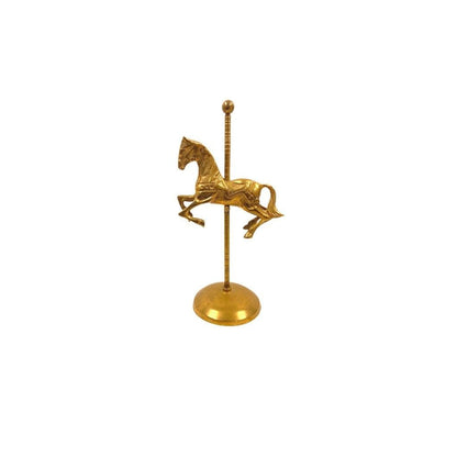 Set of 2 Brass Carousel Horses