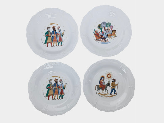Tirschenreuth Christmas Baronesse Porcelain Dinner Plates Set of 4