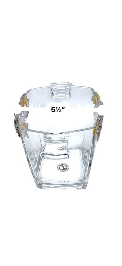 Arthur Court Grape Design Glass Ice Bucket W/ Matching Scoop