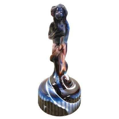 1980's Black Imperial Slag Glass Venus Rising Statue/Figurine