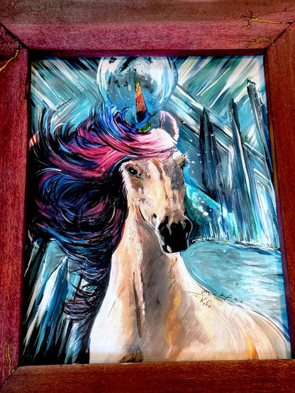 Framed Unicorn Original Painted Art By Candice D. Alexander