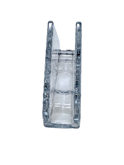 Crystal Glass Napkin Holder With Diamond Pattern Clear 6-Inch Organizer