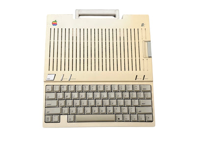 Vintage 1980s Apple IIc Computer & Monitor With Attached Floppy Drive "As Is"
