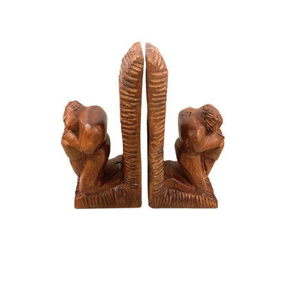 Vintage Hand Carved Bookends