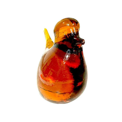 Vintage Pilgrim Amber Blown Art Glass Bird Figurine