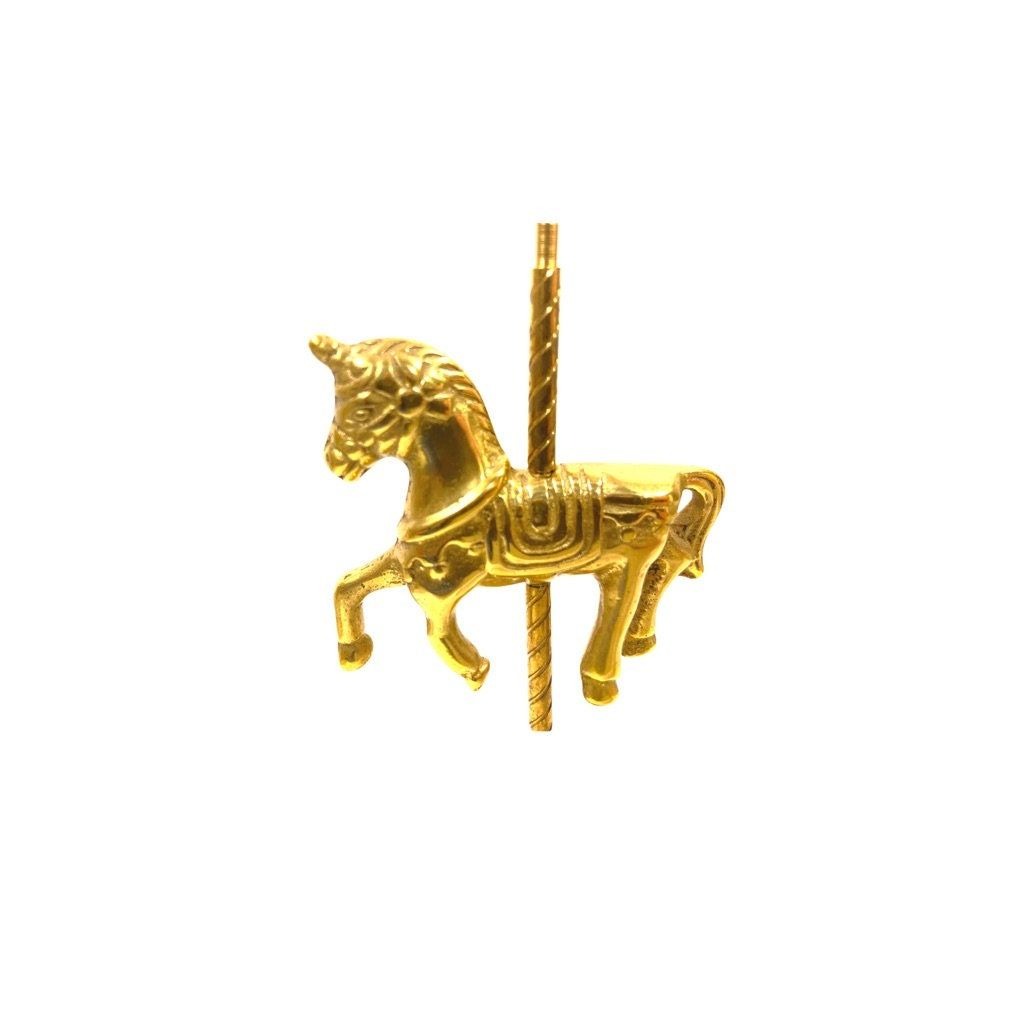 Set of 2 Brass Carousel Horses