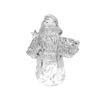 Set of 2 - Vintage Crystal Santa Claus Candlestick Holder