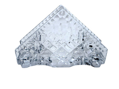 Crystal Glass Napkin Holder With Diamond Pattern Clear 6-Inch Organizer
