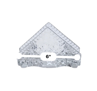 Crystal Glass Napkin Holder With Diamond Pattern Clear 6-Inch Organizer