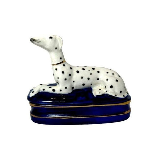 Vintage Fitz & Floyd Dalmatian Porcelain Dog Trinket Box