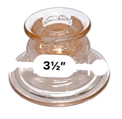 Vintage Pink Depression Glass Etched Candle Holders, Pair