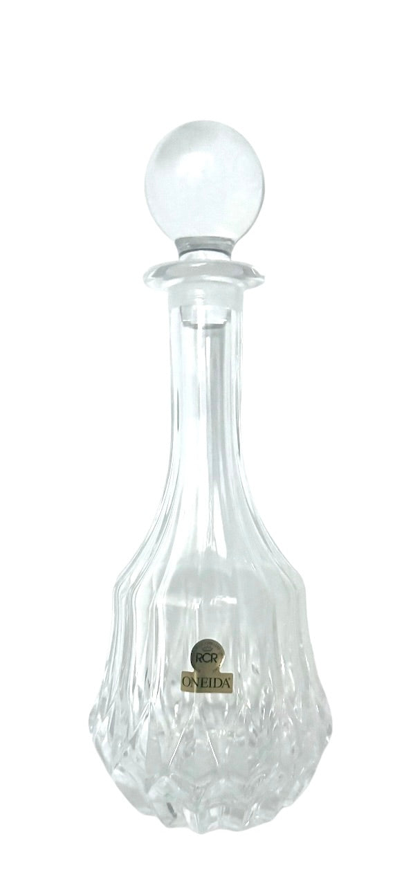 Oneida RCR Crystal Decanter With Round Stopper Made in Italy