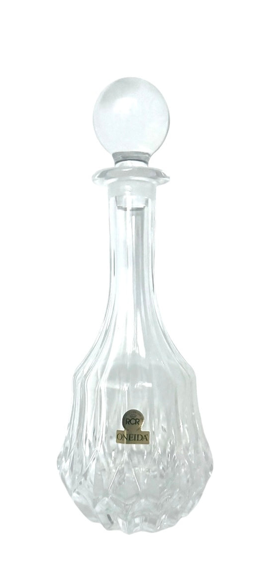 Oneida RCR Crystal Decanter With Round Stopper Made in Italy
