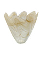 Lavorazione Arte Murano Handcrafted Glass Vase 4.5" Swirled Design Made In Italy