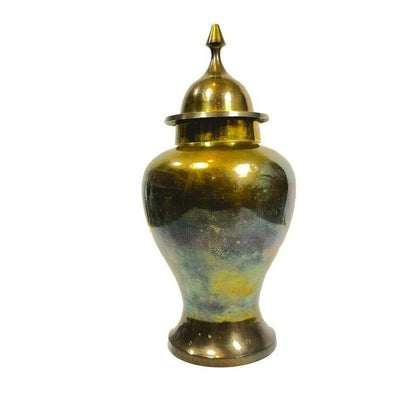 Vintage Solid Brass Ginger Jar Vase/Urn