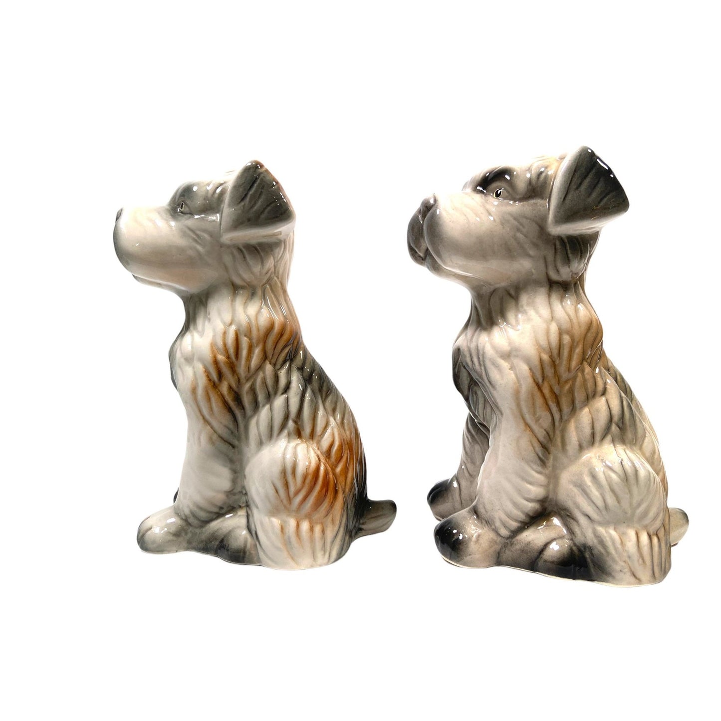 Vintage Terrier Glaze Ceramic Dog- Set of 2