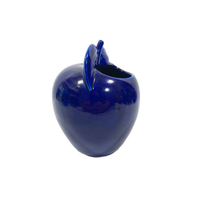 Vintage Red Wing Pottery - Blue Apple Shaped Planter/Kitchen Utensil Holder