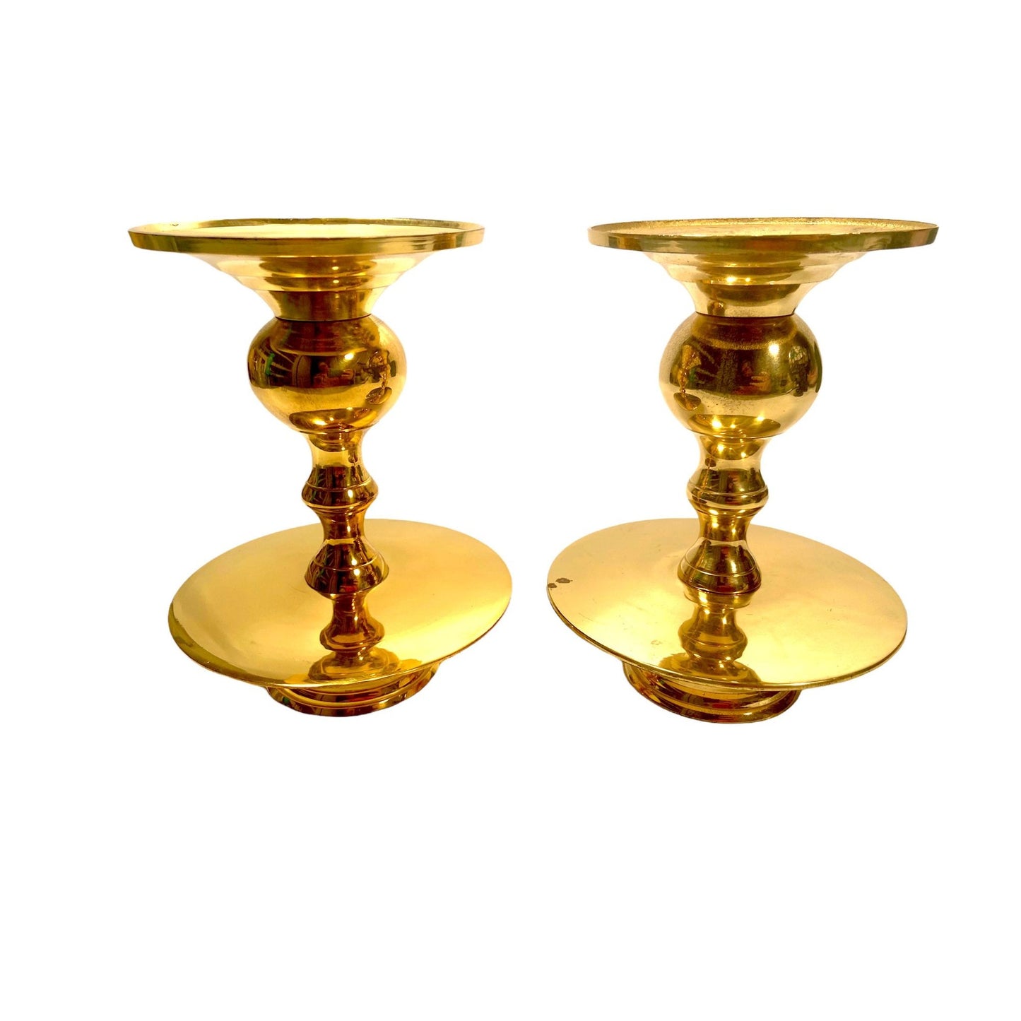 Vintage Brass Pillar Candlestick Holder