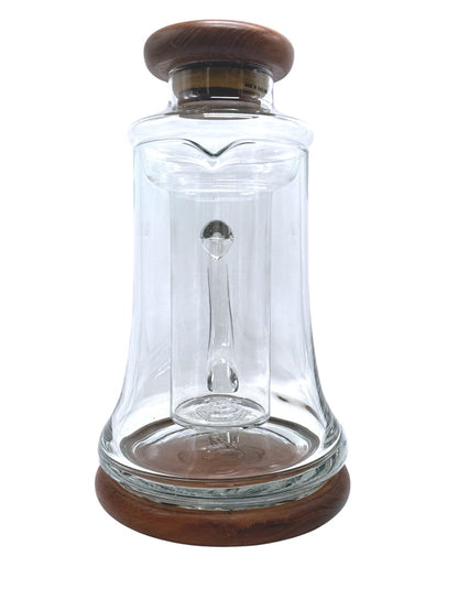 Wimsome Teakwood Glass Pitcher W/ Chiller/Lid/Base For Tea Or Beverages