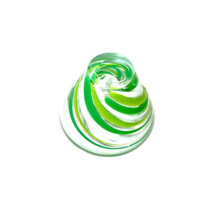 Mikasa Rockswirl Green, White & Clear Swirl Stripe Cone Bowl