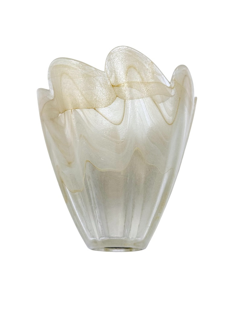 Lavorazione Arte Murano Handcrafted Glass Vase 4.5" Swirled Design Made In Italy