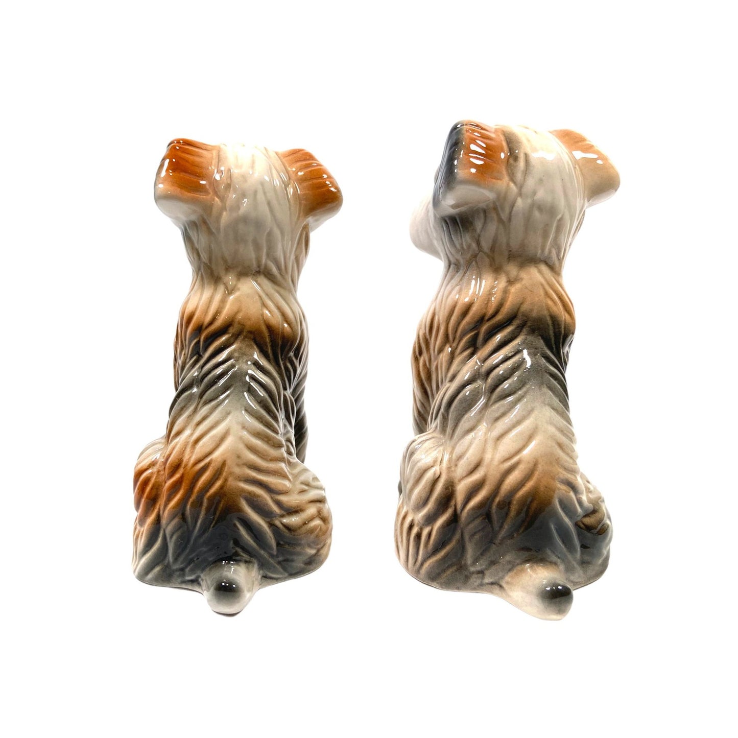 Vintage Terrier Glaze Ceramic Dog- Set of 2