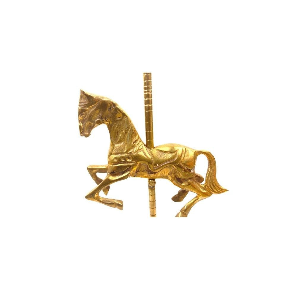 Set of 2 Brass Carousel Horses