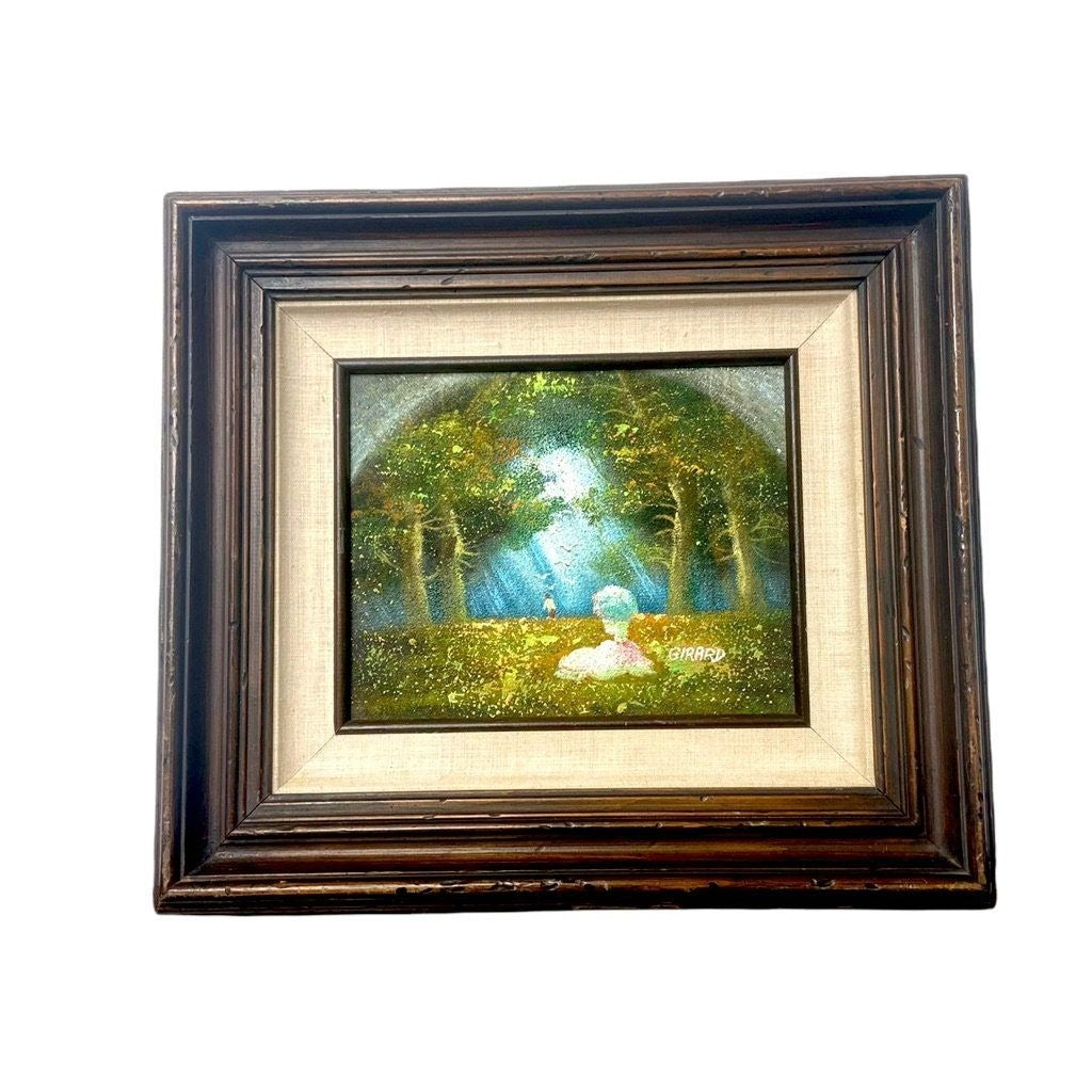 1970s "Memories" Expressionist Landscape Oil Painting by Girard, Framed