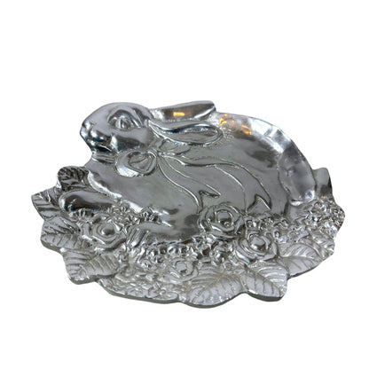 Holland Boone Polished Pewter Bunny Trinket, Catchall, and/or Candy Tray