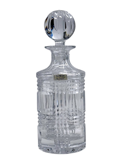 Ralph Lauren Glen Plaid Crystal Decanter With Stopper Made In Poland