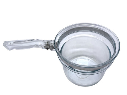 Vintage Pyrex Clear Glass Double Boiler Set With Lid Heat-Resistant Cookware