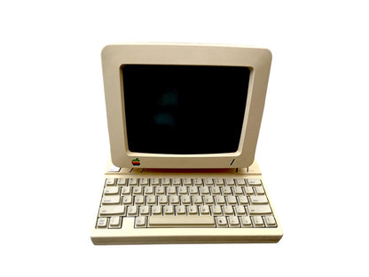 Vintage 1980s Apple IIc Computer & Monitor With Attached Floppy Drive "As Is"