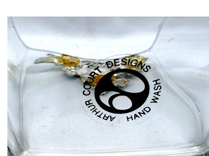 Arthur Court Grape Design Glass Ice Bucket W/ Matching Scoop