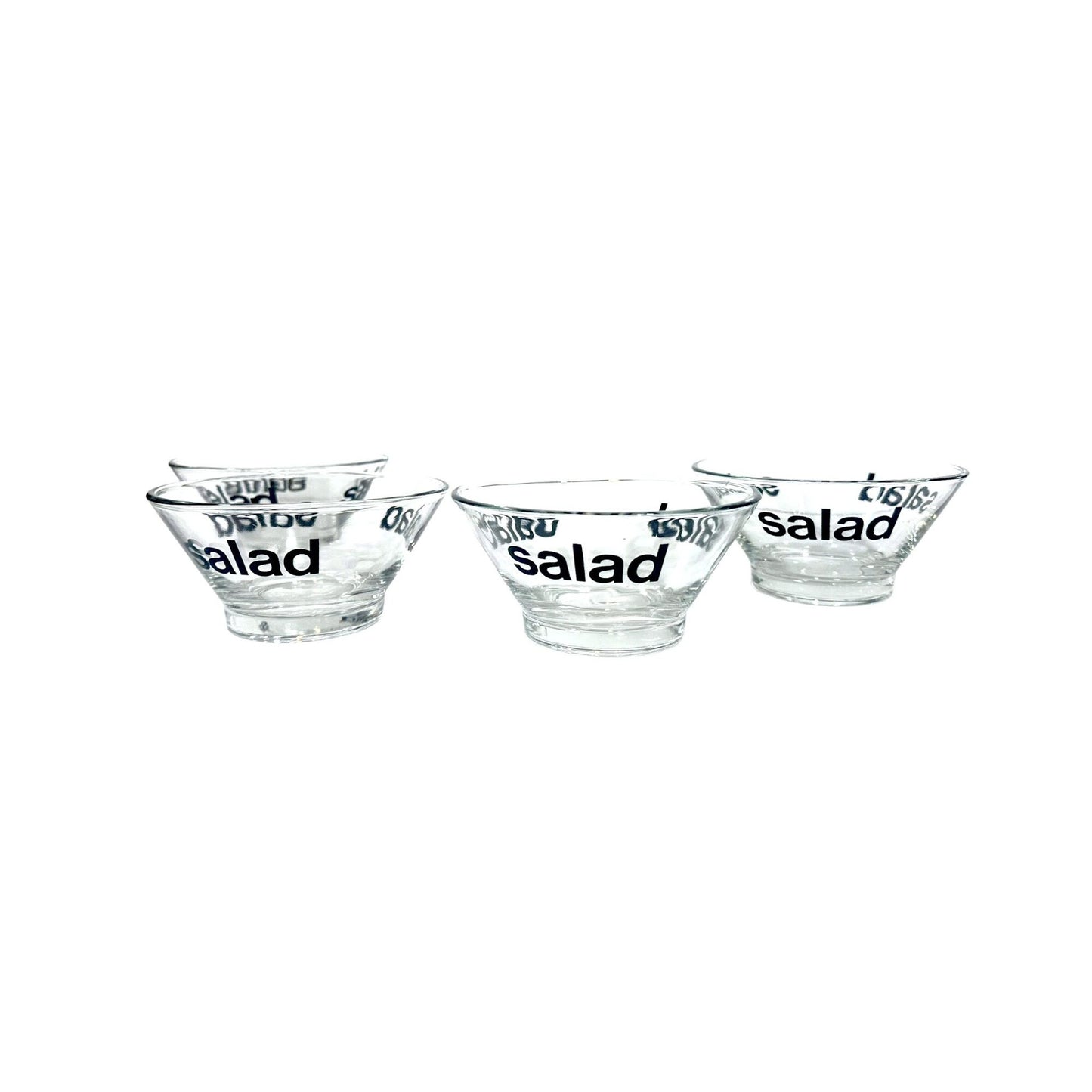 1970s Retro Wheaton Salad Bowls and Dressing Container - Set of 6