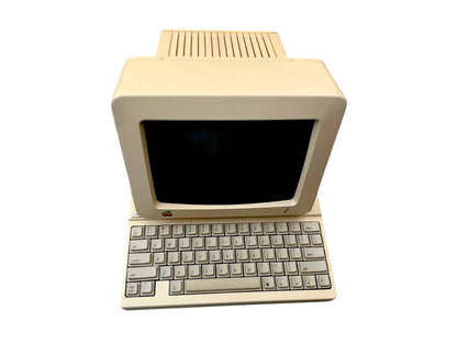 Vintage 1980s Apple IIc Computer & Monitor With Attached Floppy Drive "As Is"
